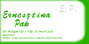 ernesztina pap business card